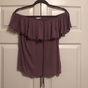 purple off the shoulder top